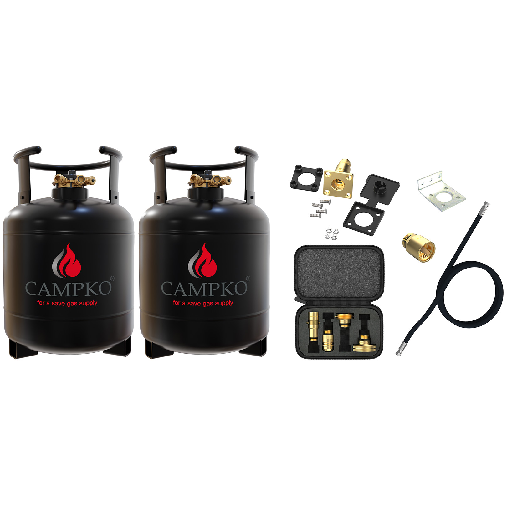 2 x CAMPKO Återfyllningsbar Gasflaska 22L Paket
